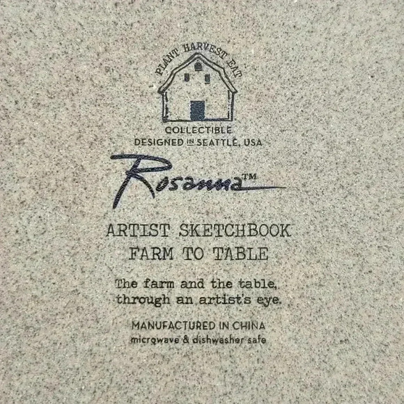 NWOT Rosanna Artist Sketchbook Farm To Table Collectable Ceramic Charcuterie‎ - Picture 7 of 8